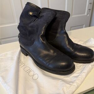 Jimmy Choo Dante Moto Boots in Navy
Includes original dust bag